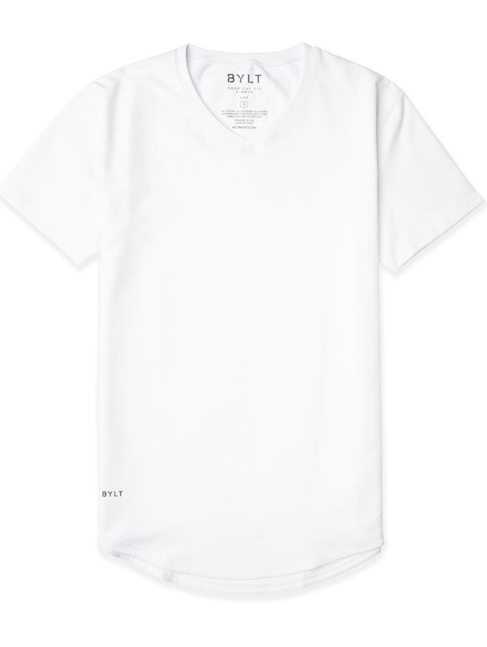 BYLT Basics V-Neck Short Sleeve Tee in bright White